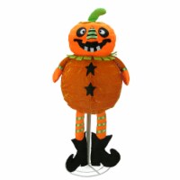 Northlight 37 Pre-Lit Orange and Black LED Standing Jack-O-Lantern Pumpkin Halloween Decor