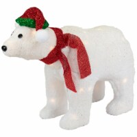 Northlight 23  Pre-Lit White Glittered Polar Bear Outdoor Christmas Decoration