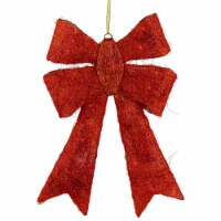 Northlight 23 Lighted Sparkling Red Sisal Double Bow Outdoor Christmas Decoration