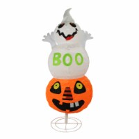 Northlight 37 White and Orange Lighted Boo Ghost Jack-O-Lantern Pumpkin Halloween Tabletop