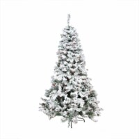 Northlight 7.5' Pre-Lit Heavily Flocked Pine Medium Artificial Christmas Tree - Multi Lights