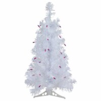 Northlight 2' Pre-lit White Iridescent Pine Artificial Christmas Tree - Purple Lights