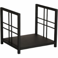 Home Impressions Square Hearthside Black Steel Fireplace Log Holder LG2118