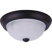 Home Impressions 11 In. Matte Black Flush Mount, Frosted Glass IFM211MBK-F Perspective: Main