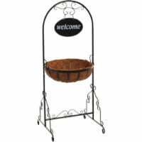 Best Garden Black Rust Resistant Steel 43 In. H. Welcome Plant Stand FP1110