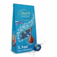 Lindt LINDOR Sea Salt Milk Chocolate Candy Truffles Bag Perspective: Main
