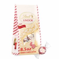 Lindt LINDOR Holiday White Chocolate Candy Peppermint Truffles