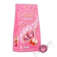 Lindt LINDOR Valentine's Day Strawberries and Cream White Chocolate Candy Truffles Bag Perspective: Main