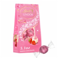Lindt LINDOR Valentine's Day Strawberries and Cream White Chocolate Candy Truffles Bag Perspective: Main
