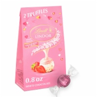 Lindt LINDOR Valentine's Day Strawberries and Cream White Chocolate Candy Truffles Mini Bag Perspective: Main