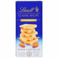 Lindt Ckassic Recipe Whole Almond White Chocolate Bar Perspective: Main