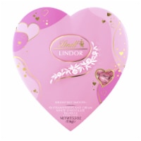 Lindt LINDOR Valentine's Day Strawberries and Cream White Chocolate Candy Truffles Heart Gift Box Perspective: Main