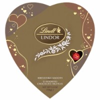 Lindt Lindor Assorted Chocolate Truffles Candy Valentine's Heart Box Perspective: Main
