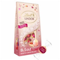 Lindt LINDOR Valentine's Day Raspberry Cheesecake White Chocolate Candy Truffles Bag Perspective: Main