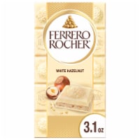 FERRERO ROCHER White Chocolate Tablet with Hazelnut Filling, Creamy & Crunchy Texture Perspective: Main