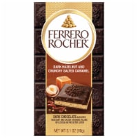 Ferrero Rocher Dark Chocolate Hazelnut & Crunchy Salted Caramel Bar, Premium Chocolate Treat, 3.1oz Perspective: Main
