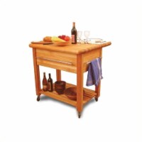 Wood Catskill Grand Island Butcher Block Workcenter in Natural Brown- Catskill Craftsmen
