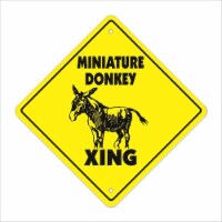 SignMission  12 x 12 in. Miniature Donkey Crossing Zone Xing Sign
