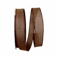 Reliant Ribbon 92573W-705-09K Everyday Linen Value Wired Edge Ribbon - Chocolate Brown - 1.5
