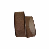 Reliant Ribbon 92573W-705-40K Everyday Linen Value Wired Edge Ribbon - Chocolate Brown - 2.5