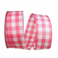 Reliant Ribbon 93228W-907-40K Celine Plaid Twill Wired Edge Ribbon - Coral - 2.5 in. x 50 yar