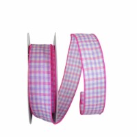 Reliant Ribbon 93239W-120-09K Gingham Check Bright Value Wired Edge Ribbon - Lavender - 1.5 i