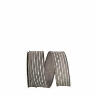 Reliant Ribbon 93405W-900-09H 10.5 in. 20 Yards Thin Stripe Linen Solid Wired Edge Ribbon, Gr