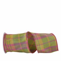 Reliant Ribbon 93387W-001-10F 4 in. 10 Yards Plaid Springfield Wired Edge Ribbon, Multi