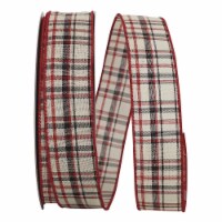 Reliant Ribbon 93459W-001-09K 10.5 in. 50 Yards Athens Lauren Plaid Wired Edge Ribbon, Multi