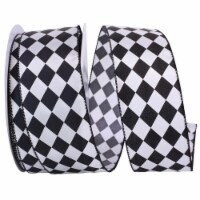 Reliant Ribbon 93611W-984-40K 20.5 in. 50 Yards Diamond Dan 2 Wired Edge Ribbon, Black & Whit