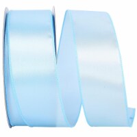Reliant Ribbon 92575W-311-40K 2.5 in. Satin Value Wired Edge Ribbon, Pale Blue - 50 Yards