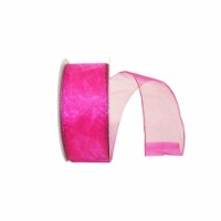Reliant Ribbon 99910W-222-40K Sheer Glitz 2 Value Wired Edge Ribbon - Fuchsia - 2.5 in. x 50