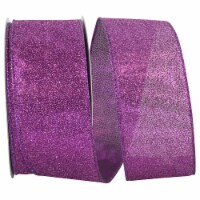 Reliant Ribbon 97896W-064-40J 2.5 in. Glitter Metallic Lame Wired Edge Ribbon, Purple - 25 Ya