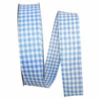 Reliant Ribbon 90052W-053-09K Great Gingham 3 Value Wired Edge Ribbon - Blue - 1.5 in. x 50 y