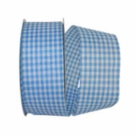 Reliant Ribbon 90052W-053-40K Great Gingham 3 Value Wired Edge Ribbon - Blue - 2.5 in. x 50 y