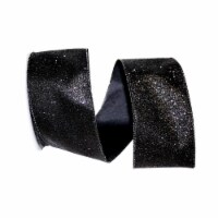 Reliant Ribbon 97896W-031-40F 2.5 in. Glitter Metallic Lame Wired Edge Ribbon, Black - 10 Yar