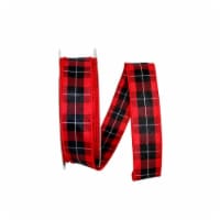 Reliant Ribbon 92968W-937-09K Mountain Buffalo Check Value Wired Edge Ribbon - Red & Black -