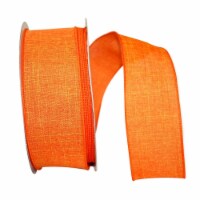 Reliant Ribbon 92573W-762-40K Everyday Linen Value Wired Edge Ribbon - Tangerine - 2.5 in. x