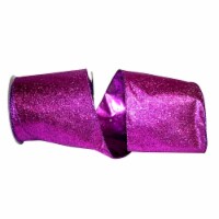 Reliant Ribbon 97896W-064-10F 4 in. Glitter Metallic Lame Wired Edge Ribbon, Purple - 10 Yard