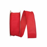 Reliant Ribbon 92573W-065-40K Everyday Linen Value Wired Edge Ribbon - Red - 2.5 in. x 50 yar