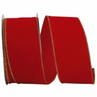 Reliant Ribbon 92270W-994-10K Value Velvet Wired Edge Ribbon - Red & Gold - 4 in. x 50 yards