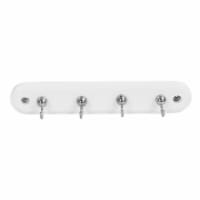 Spectrum 4-Hook Key Rack - White/Chrome
