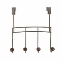 Spectrum Cambridge Over-The-Door 4-Hook Rack - Gray/Brown