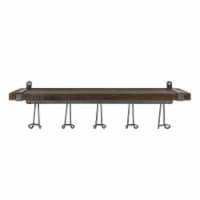 Spectrum Vintage 5-Hook Wall Mount Shelf - Wood Perspective: Main