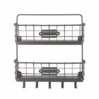Spectum Vintage 2-Tier Letter Holder & Key Rack Wall Mount - Gray Perspective: Main