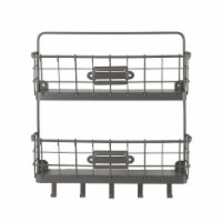 Spectum Vintage 2-Tier Letter Holder & Key Rack Wall Mount - Gray Perspective: Main