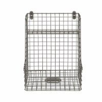 Spectrum Vintage Storage Bin with Shelf Wall Mount - Gray Perspective: Main