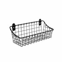 Spectrum Diversified Designs Vintage Living Cabinet & Wall Mount Basket - Black Perspective: Main