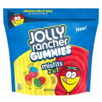 JOLLY RANCHER MISFITS 2-in-1 Assorted Fruit Flavored Gummies Candy Resealable Bag Perspective: Main