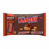 PAYDAY Chocolate Covered Peanut Caramel Snack Size Halloween Candy Bars Bag